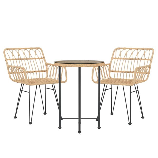 vidaXL 3-delige Tuinset poly rattan