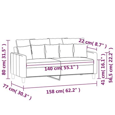 vidaXL Tweezitsbank 140 cm stof bruin