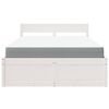 vidaXL Bed met lades en matras massief grenenhout wit 120x190 cm