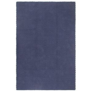 vidaXL Vloerkleed rechthoekig 160x230 cm katoen marineblauw