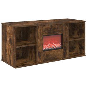 vidaXL Elektrische haard Gerookt eiken 100 x 37 x 45,5 cm Bewerkt hout