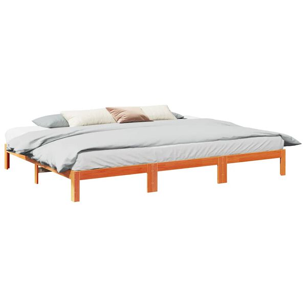 vidaXL Bedframe zonder matras 240x200 cm massief grenenhout wasbruin