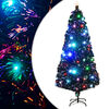 vidaXL Voorverlichte kerstboom met standaard en LED 180 cm glasvezel