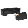 vidaXL 9-delige Loungeset met kussens poly rattan zwart