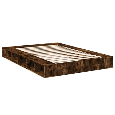 vidaXL Bedframe bewerkt hout gerookt eikenkleurig 140x200 cm