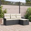 vidaXL Tuin Sofa Set met kussen met opslag 4 pcs Poly riet