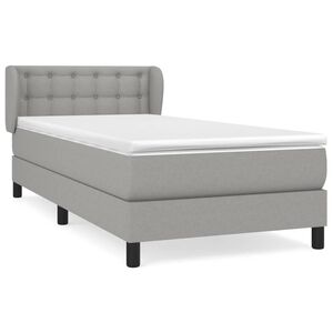 vidaXL Boxspring met matras stof lichtgrijs 80x200 cm
