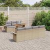 vidaXL Tuin Sofa Set met opslag 8 pcs Beige Poly riet