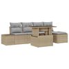 vidaXL Tuin Sofa Set 6 st Beige en Licht Grijs poly rattan