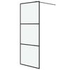 vidaXL Inloopdouchewand 80x195 cm mat ESG-glas zwart
