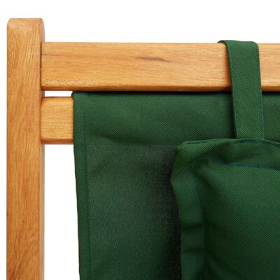 vidaXL Strandstoel inklapbaar massief eucalyptushout en stof groen