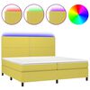 vidaXL Boxspring met matras en LED stof groen 200x200 cm