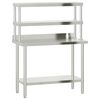 vidaXL Keukenwerktafel met bovenschap 110x55x150 cm roestvrij staal