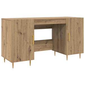 vidaXL Bureau artisanaal eikenkleurig Bewerkt hout