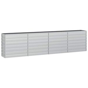 vidaXL Plantenbak verhoogd 320x40x77 cm gegalvaniseerd staal zilver