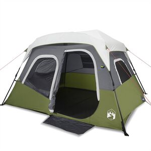 vidaXL Tent met LED 6-persoons snelontgrendeling lichtgroen