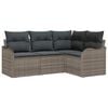 vidaXL Tuin Sofa Set 4 st Grijs poly rattan