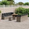 vidaXL Tuinbankenset met kussen 11 pcs Grijs poly rattan