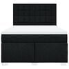 vidaXL Boxspring met matras stof zwart 140x200 cm