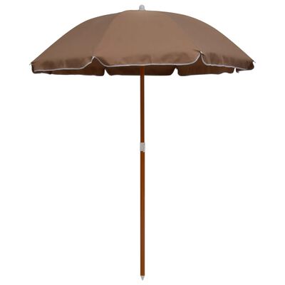 vidaXL Parasol met stalen paal 180 cm taupe