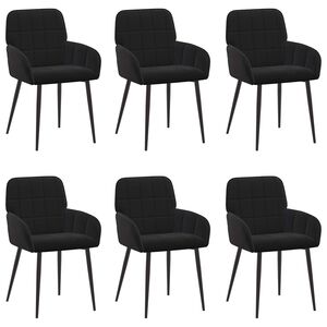 vidaXL Eettafelstoelen 6 st fluweel Zwart 57 x 50 x 85 cm
