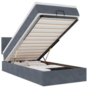 vidaXL Ottoman bed met matras 90x190cm fluweel donkergrijs