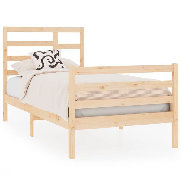 vidaXL Bedframe massief hout 75x190 cm