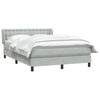 vidaXL Boxspring met matras fluweel lichtgrijs 140x210 cm