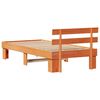 vidaXL Bedframe met hoofdeinde Wasbruin 75 x 190 cm Massief grenenhout