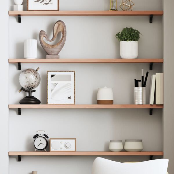 vidaXL Wandschap 100x10x2 cm behandeld massief eikenhout lichtbruin