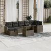 vidaXL 8-delige Loungeset met kussens poly rattan grijs