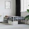 vidaXL Bedframe met hoofd- en voeteneinde metaal wit 75x190 cm