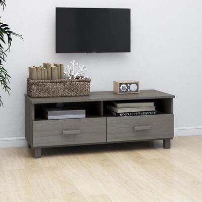 vidaXL Tv-meubel HAMAR 106x40x40 cm massief grenenhout lichtgrijs