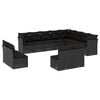 vidaXL 12-delige Loungeset met kussens poly rattan zwart