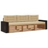 vidaXL Buiten bankenset met kussen 3 pcs Natuurlijk en Beige Polyester