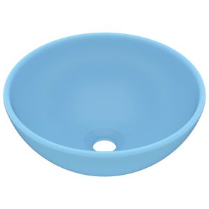 vidaXL Wastafel rond 32,5x14 cm keramiek mat lichtblauw