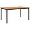 vidaXL Buiten Tafel Natuurlijk en Zwart 150 x 90 x 75 cm