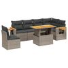 vidaXL 7-delige Loungeset met kussens poly rattan grijs