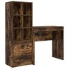 vidaXL Bureau Gerookt eiken 125,5 x 40 x 127 cm 2 st