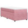vidaXL Boxspring met matras fluweel roze 90x200 cm