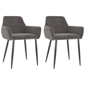 vidaXL Eetkamerstoelen 2 st fluweel donkergrijs