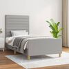 vidaXL Bedframe zonder matras 90x190 cm stof lichtgrijs