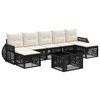 vidaXL Tuinbankenset 8 st Zwart en Cream Wit poly rattan