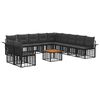 vidaXL Buiten bankenset 12 st Zwart en Donkergrijs Polyester