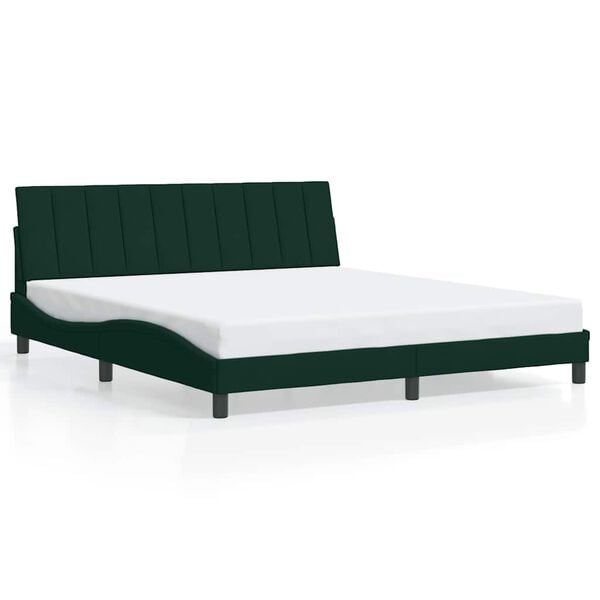 vidaXL Bedframe zonder matras "Hanko" 180x200 cm fluweel donkergroen