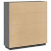 vidaXL Hoge kast 110,5x35x117 cm massief grenenhout grijs
