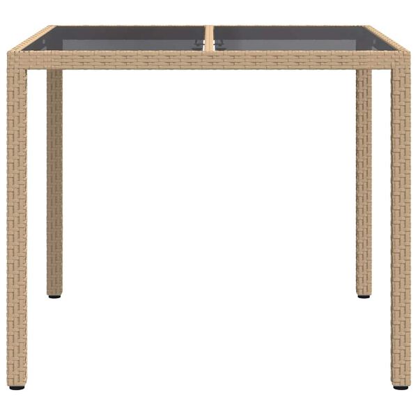 vidaXL Tuin Eettafel Beige 90 x 90 x 75 cm poly rattan