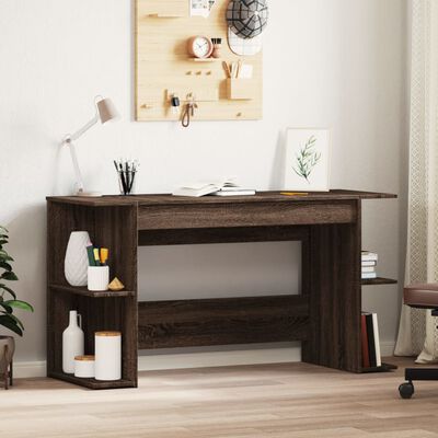 vidaXL Bureau 140x50x75 cm bewerkt hout bruin eikenkleur