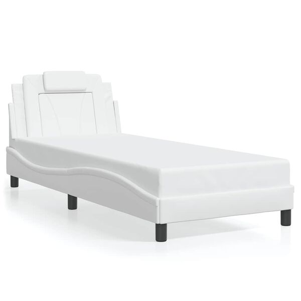 vidaXL Bedframe "Viana" zonder matras kunstleer wit 90x190 cm