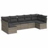 vidaXL 7-delige Loungeset met kussens poly rattan grijs